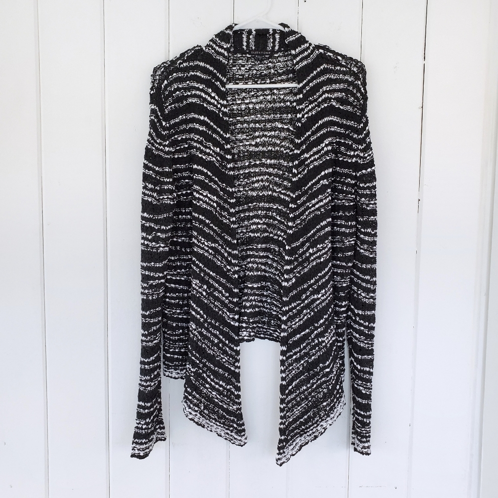 Eileen Fisher Black White Organic Stripe